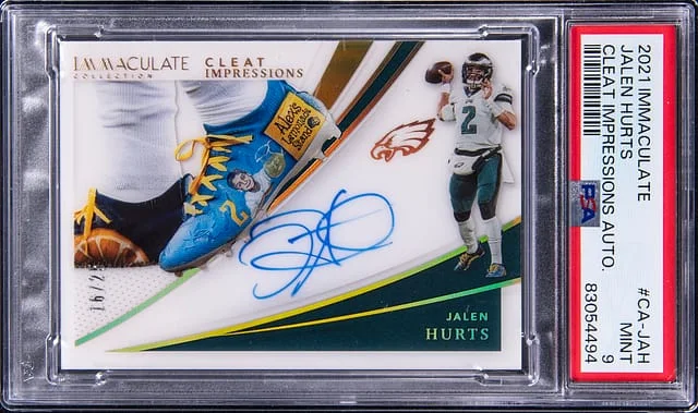 2021 Panini Immaculate Collection Jalen Hurts Cleat Impressions Autograph #CA-JAH card image