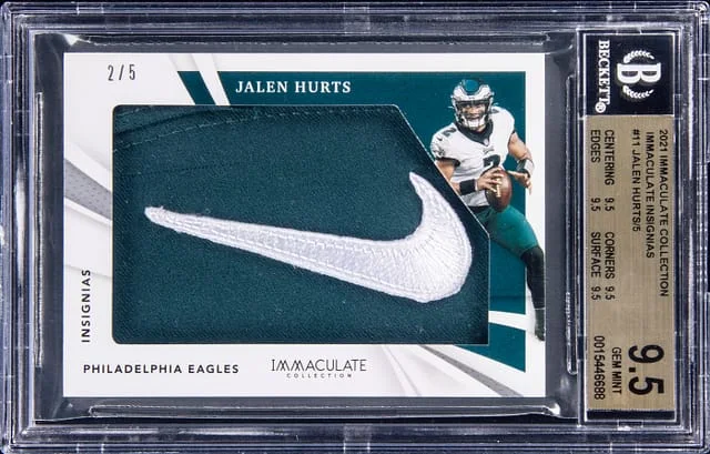 2021 Panini Immaculate Collection Jalen Hurts Immaculate Insignias #IL-JAH card image