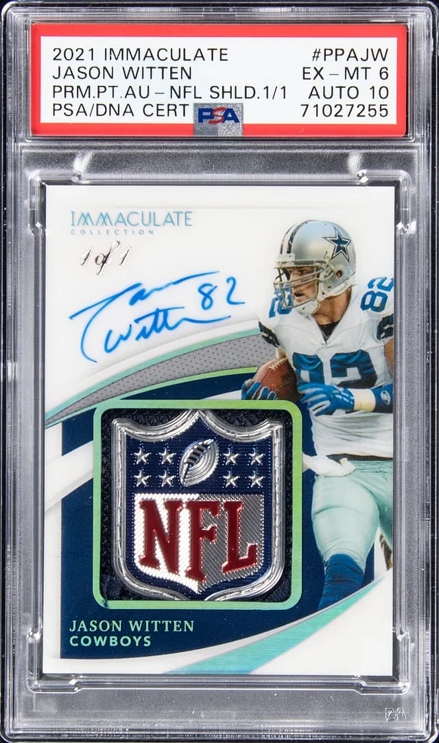 2021 Panini Immaculate Collection Jason Witten Premium Patch Autographs NFL Shield #PPA-JW card image