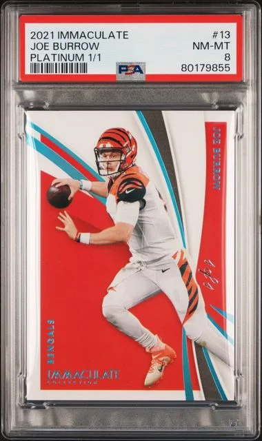 2021 Panini Immaculate Collection Joe Burrow Platinum 1/1 #13 card image