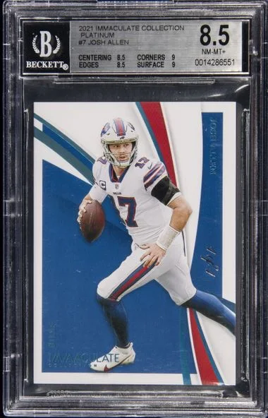 2021 Panini Immaculate Collection Josh Allen Platinum #7 card image