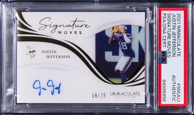 2021 Panini Immaculate Collection Justin Jefferson Signatures Moves #SM-JUJ card image