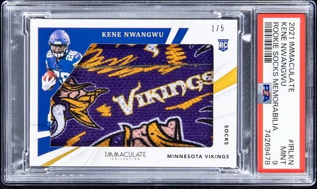 2021 Panini Immaculate Collection Kene Nwangwu Socks Memorabilia #IRL-KN card image