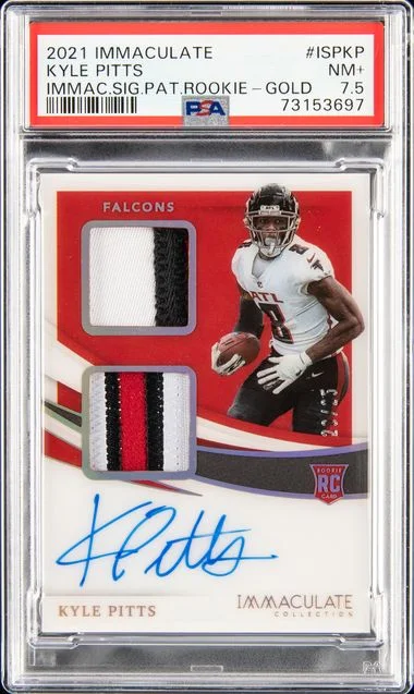 2021 Panini Immaculate Collection Kyle Pitts Immaculate Signature Patches Gold #ISP-KP card image