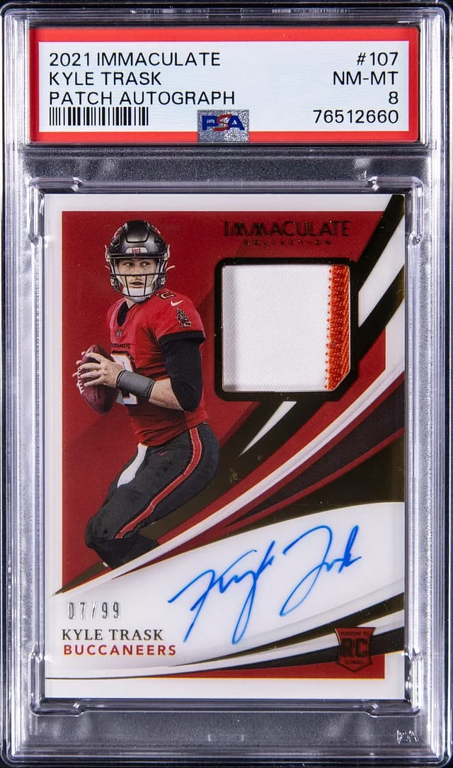 2021 Panini Immaculate Collection Kyle Trask Patch Autograph (RPA) #107 card image