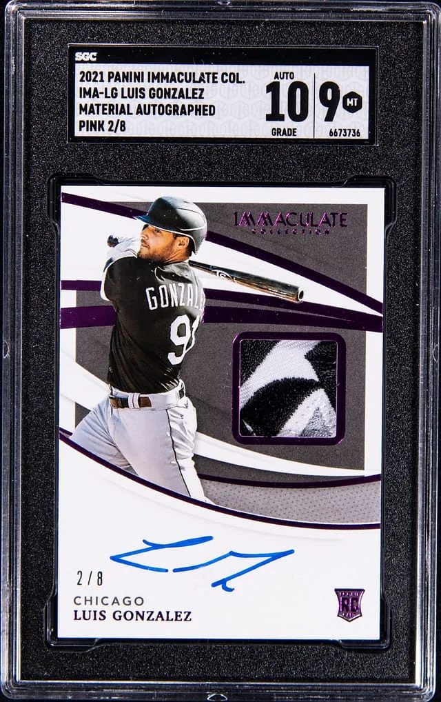 2021 Panini Immaculate Collection Luis Gonzalez Material Autographed Pink #IMA-LG card image