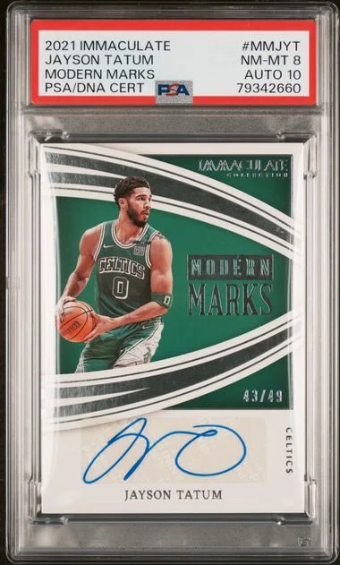 2021 Panini Immaculate Collection Modern Marks Mmjyt Jayson Tatum #no-number card image