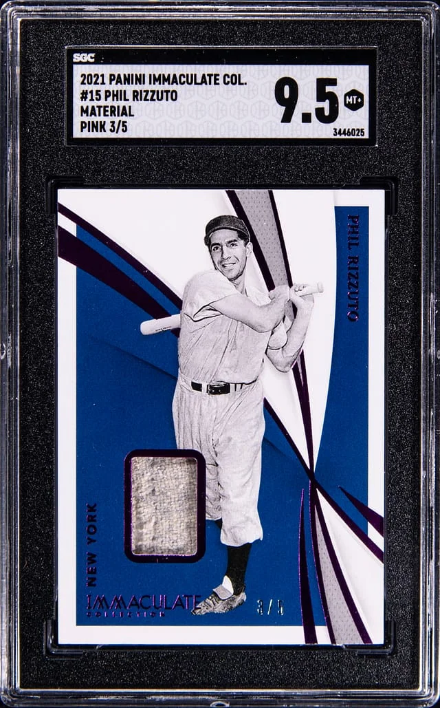 2021 Panini Immaculate Collection Phil Rizzuto Material Pink #15 card image