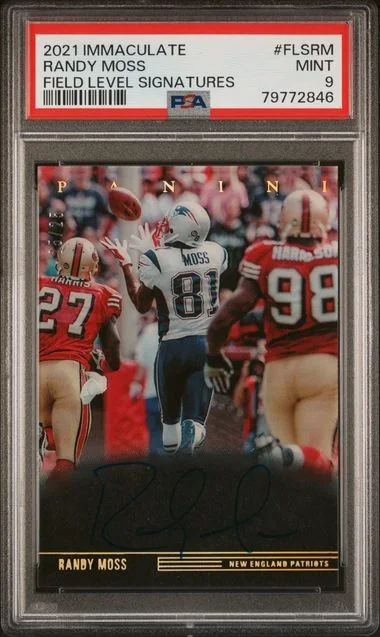 2021 Panini Immaculate Collection Randy Moss Field Level Signatures #FLSRM card image