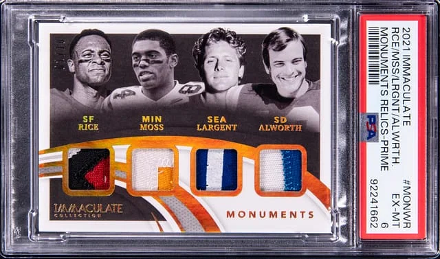 2021 Panini Immaculate Collection Rice/Moss/Largent/Alworth Monuments #MON-WR card image