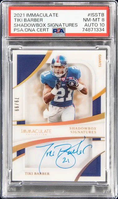 2021 Panini Immaculate Collection Shadowbox Signatures Isstb Tiki Barber #no-number card image