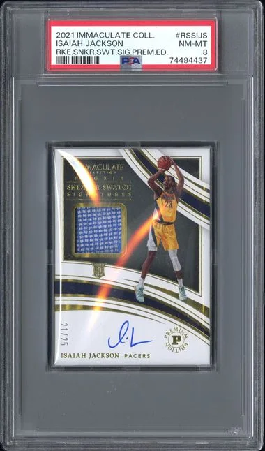 2021 Panini Immaculate Collection Sneaker Swatch Signatures Premium Edition Rssijs Isaiah Jackson #no-number card image