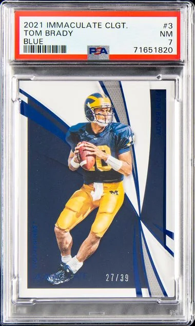 2021 Panini Immaculate Collection Tom Brady Collegiate Blue #3 card image