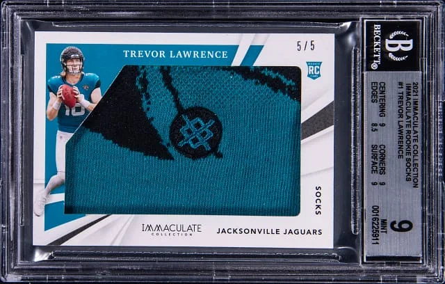2021 Panini Immaculate Collection Trevor Lawrence Immaculate Socks #1 card image