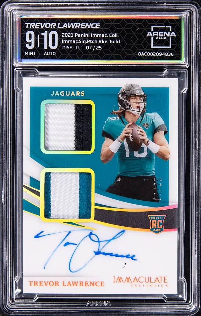 2021 Panini Immaculate Collection Trevor Lawrence Immaculate Signature Patch Gold #ISP-TL card image