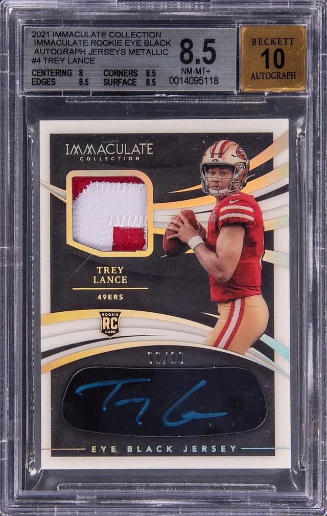 2021 Panini Immaculate Collection Trey Lance Immaculate Shadowbox Signatures #4 card image
