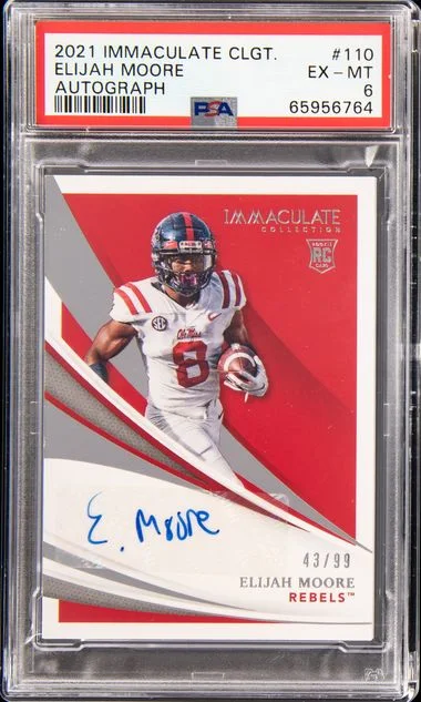 2021 Panini Immaculate Elijah Moore Collegiate Autograph #110 card image
