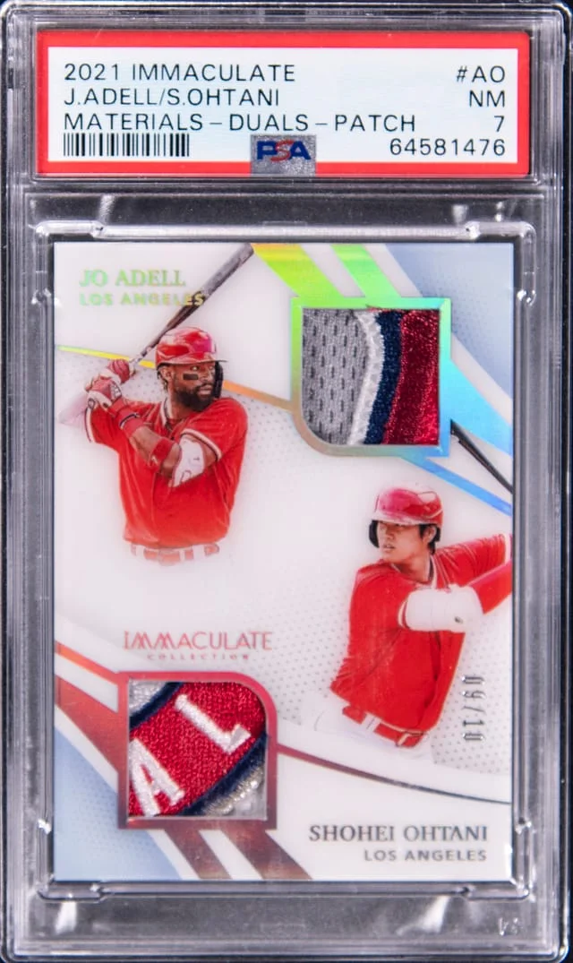 2021 Panini Immaculate Jo Adell/Shohei Ohtani Materials-Duals Patch #MD-AO card image