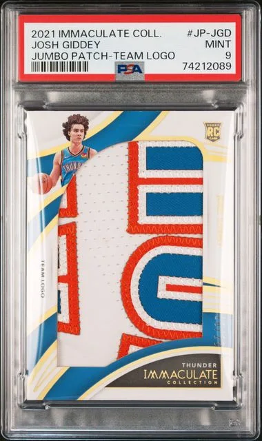 2021 Panini Immaculate Jumbo Patch Team Logo JP-JGD Josh Giddey #no-number card image