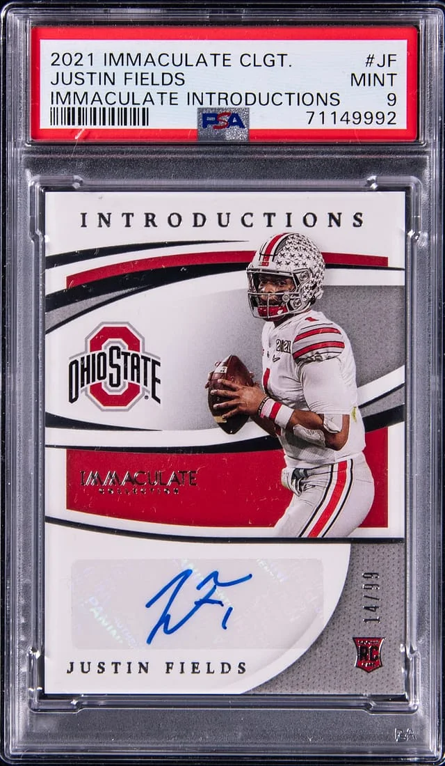 2021 Panini Immaculate Justin Fields Collegiate Introductions #JF card image