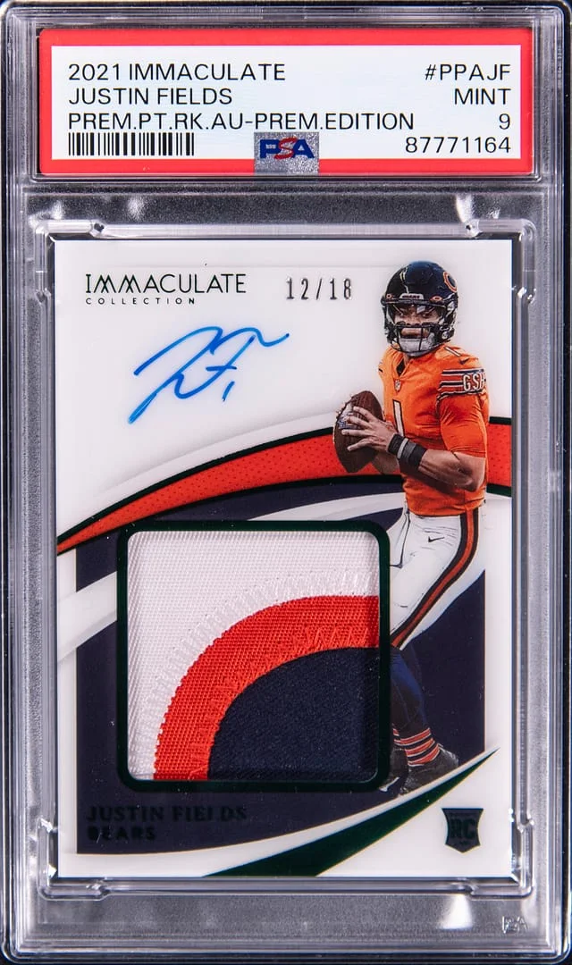 2021 Panini Immaculate Justin Fields Premium Edition Patch Autograph #PPA-JF card image