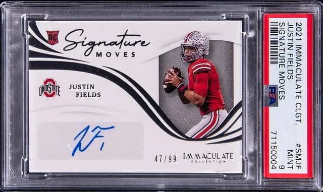 2021 Panini Immaculate Justin Fields Collegiate Signature Moves #SMJF card image