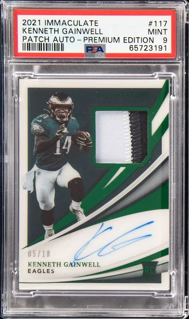 2021 Panini Immaculate Kenneth Gainwell Patch Autograph-Premium Edition #117 card image