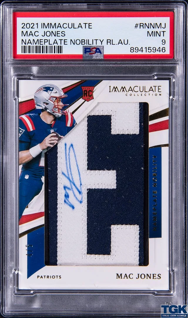 2021 Panini Immaculate Mac Jones Nameplate Nobility #RNN-MJ card image