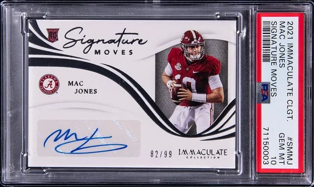 2021 Panini Immaculate Mac Jones Collegiate Signature Moves #SMMJ card image