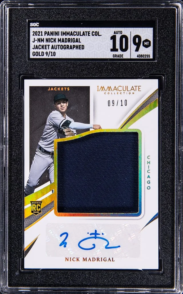 2021 Panini Immaculate Nick Madrigal Jacket Autographed Gold #J-NM card image