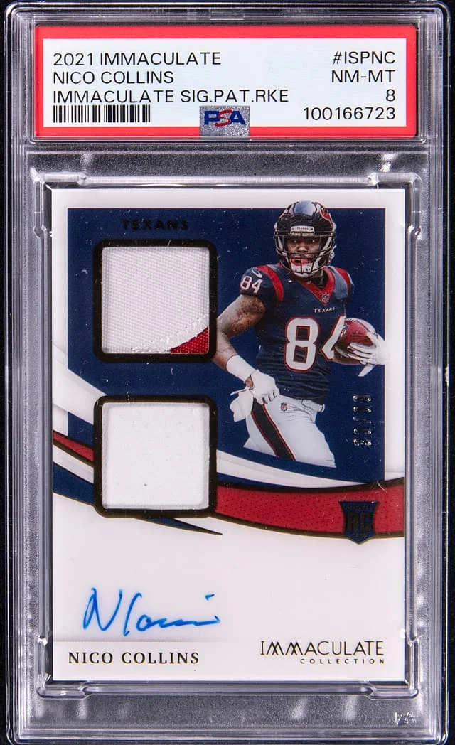 2021 Panini Immaculate Nico Collins Signature Patch #ISP-NC card image