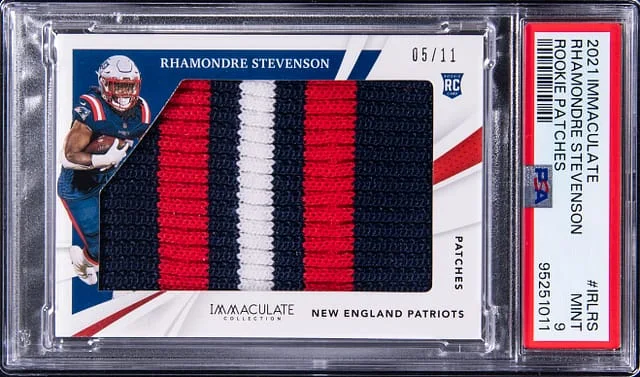 2021 Panini Immaculate Rhamondre Stevenson Patches #IRL-RS card image