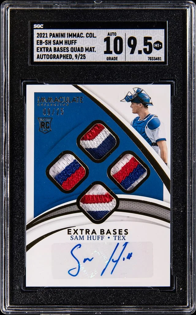 2021 Panini Immaculate Sam Huff Extra Bases Quad Patch #EB-SH card image
