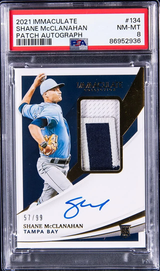 2021 Panini Immaculate Shane McClanahan Patch Autograph #134 card image