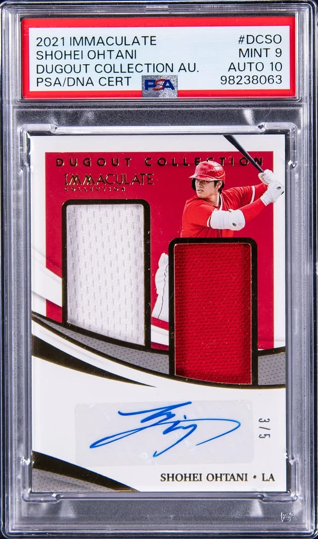 2021 Panini Immaculate Shohei Ohtani Dugout Collection Autograph #DC-SO card image