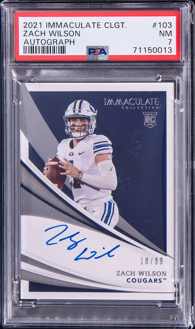 2021 Panini Immaculate Zach Wilson Collegiate Autograph #103 card image