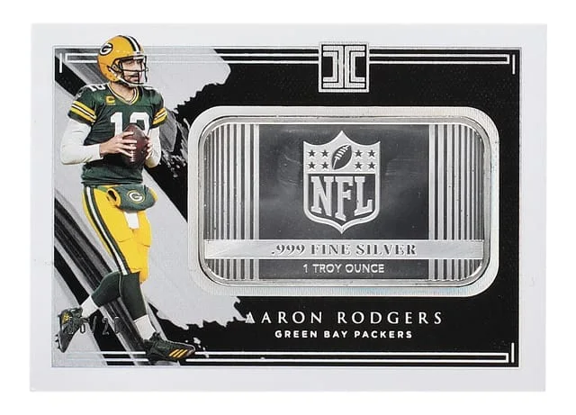 2021 Panini Impeccable Aaron Rodgers Silver Shields #SS-AR card image