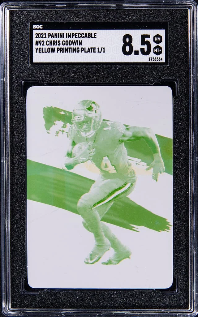 2021 Panini Impeccable Chris Godwin Yellow Printing Plate #92 card image