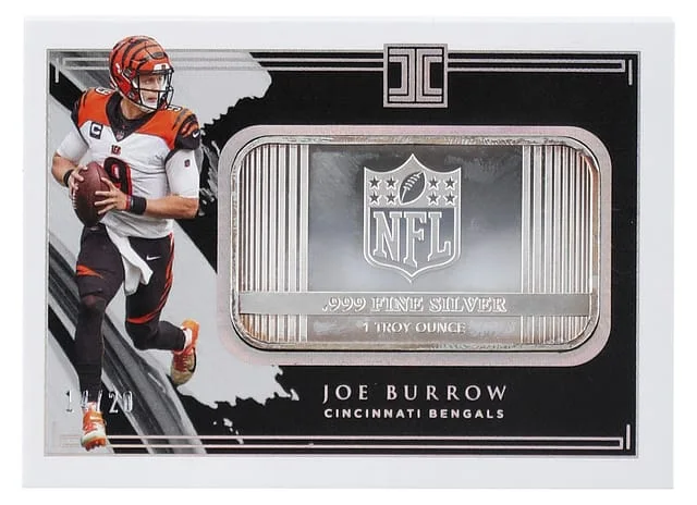 2021 Panini Impeccable Football Joe Burrow Silver Bar #SS-JB card image