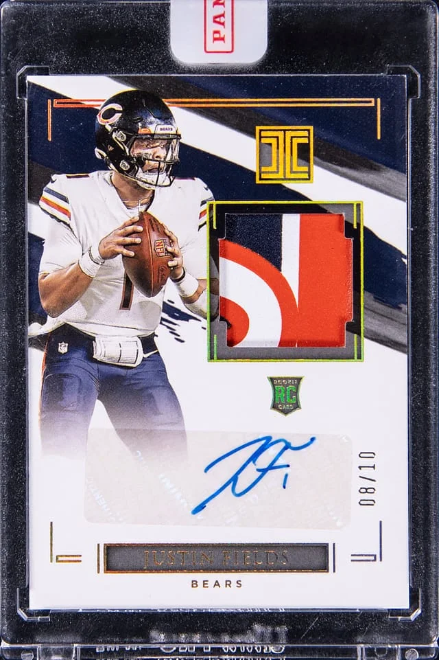 2021 Panini Impeccable Justin Fields Patch Autograph #RPA-JF card image
