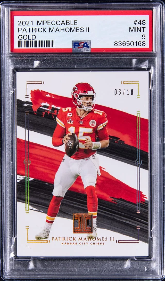 2021 Panini Impeccable Patrick Mahomes II Gold #48 card image
