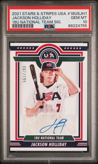 2021 Panini Jackson Holliday Stars & Stripes USA 18U National Team Signatures #18USJH1 card image