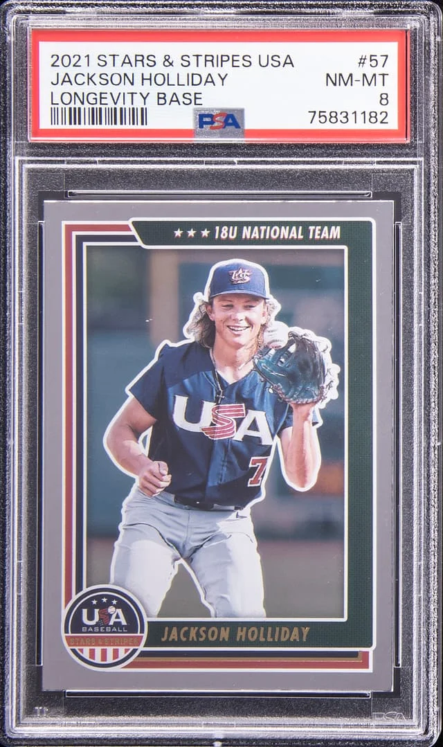 2021 Panini Jackson Holliday Stars & Stripes USA Longevity Base #57 card image