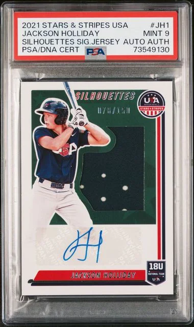 2021 Panini Jackson Holliday Stars & Stripes USA Silhouettes Signatures Jerseys #JH1 card image