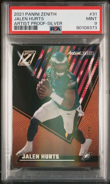 2021 Panini Jalen Hurts Zenith Artist Proof-Silver #31 card image