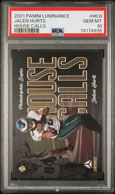 2021 Panini Jalen Hurts Luminance House Calls #HC-8 card image