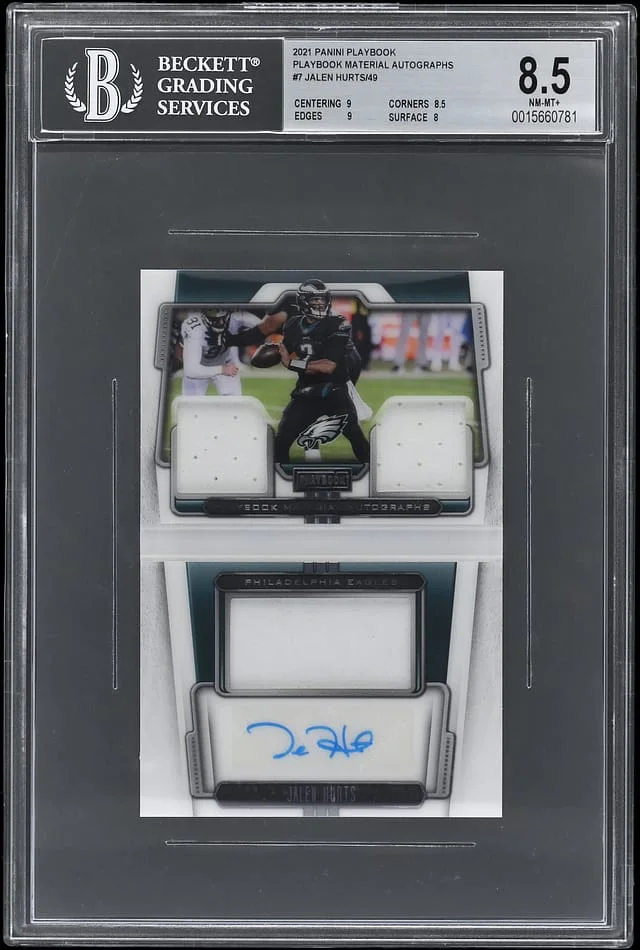 2021 Panini Jalen Hurts Playbook Material Autographs #PMA-JHU card image