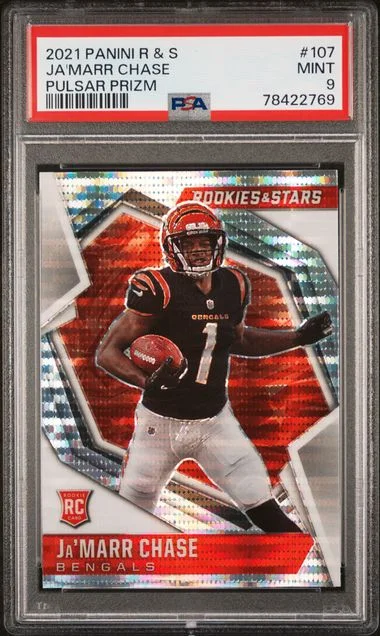 2021 Panini Ja'Marr Chase Rookies & Stars Pulsar Prizm #107 card image