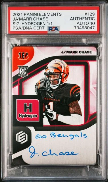 2021 Panini Ja'Marr Chase Elements Signatures Hydrogen #129 card image
