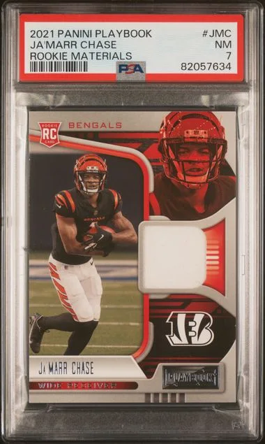 2021 Panini Ja'Marr Chase Playbook Materials #JMC card image